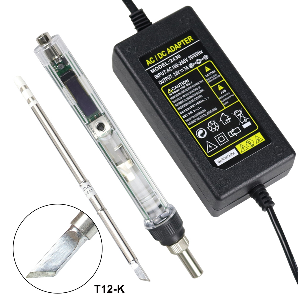 Industrial Laser Soldering Iron - T12 電気はんだごてキット DC 12-24V 72 ワット調節可能な温度ミニデジタル