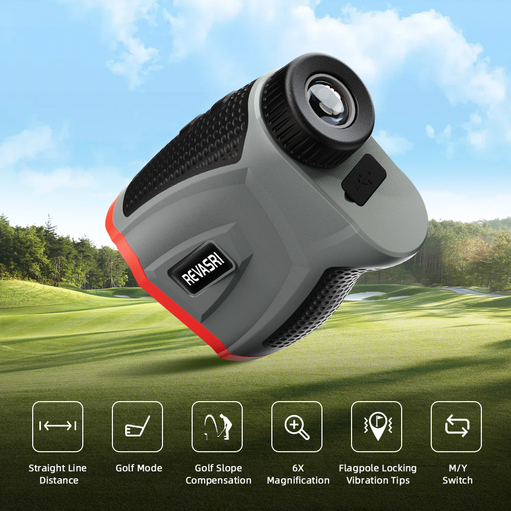 Industrial Laser Rangefinder - 1090ヤードレーザー距離計 ゴルフ用、旗ロック機能付きゴルフ距離計、振動、スロープ補正、マグネットUSB-C充電機能搭載