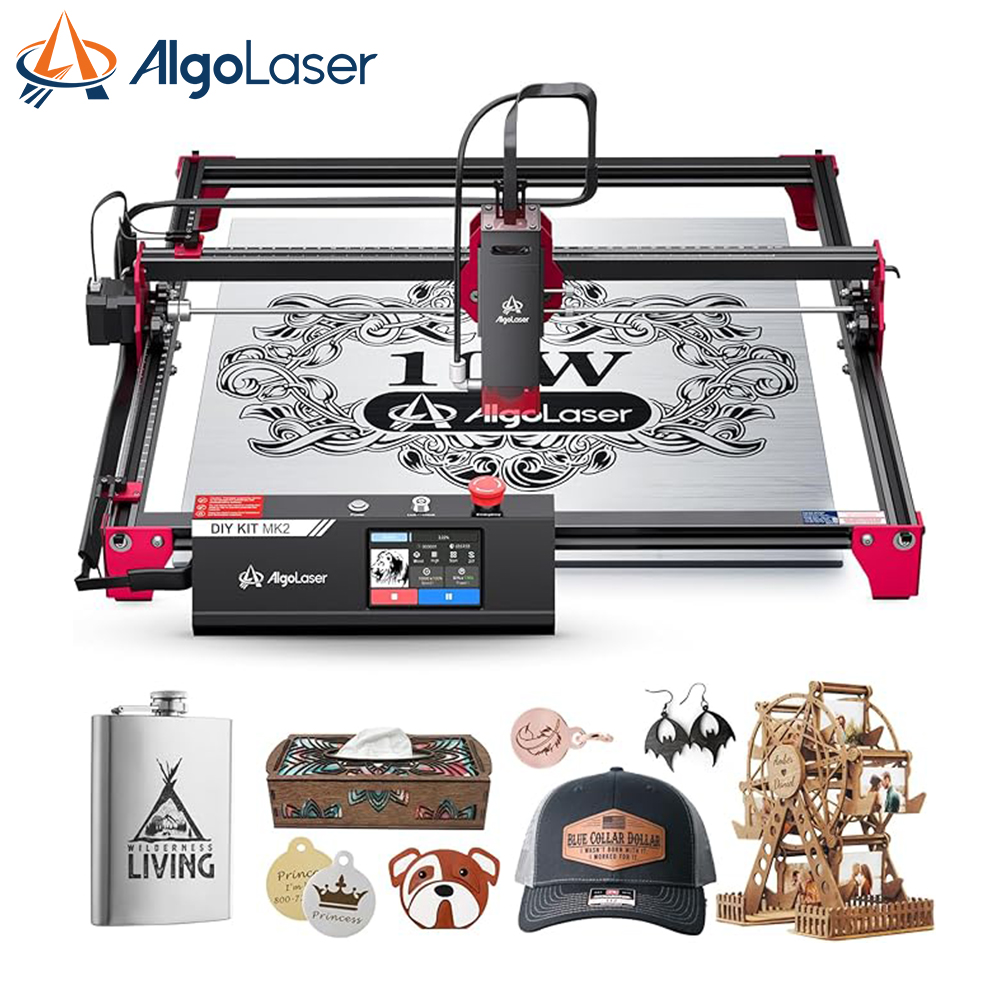 Laser Marking Machine - Algolaser-レーザー彫刻機,DIYキット,mk2,10W,高精度,スポット切断,3.5インチタッチスクリーン