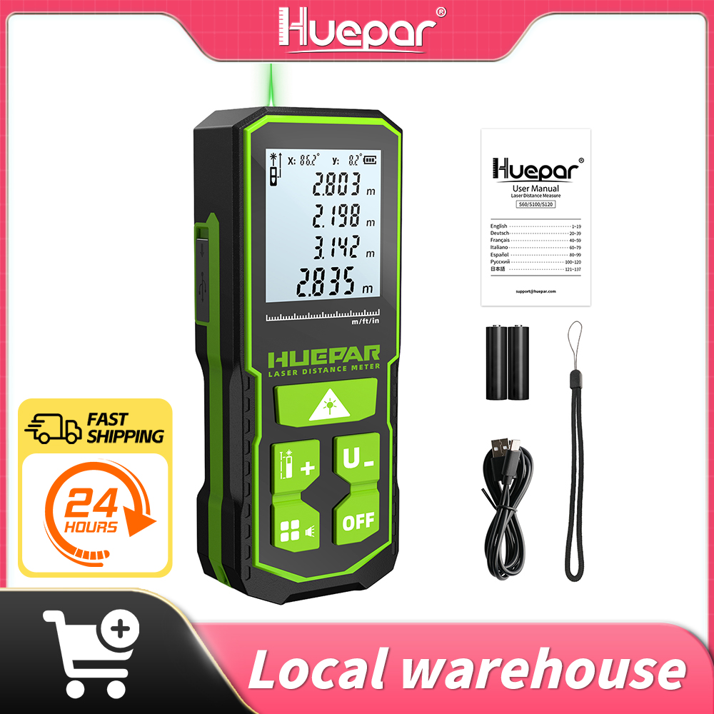Industrial Laser Rangefinder - Huepar レーザー距離計デジタルレーザー距離計測定 60 メートル 100 メートル