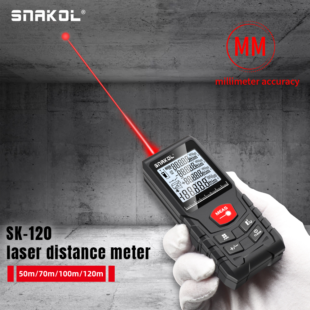 Industrial Laser Rangefinder - Snakol レーザー距離 50 メートル/100 メートル/120 メートル距離計プロフェッショナルメーターレーザー距離計定規テストツール