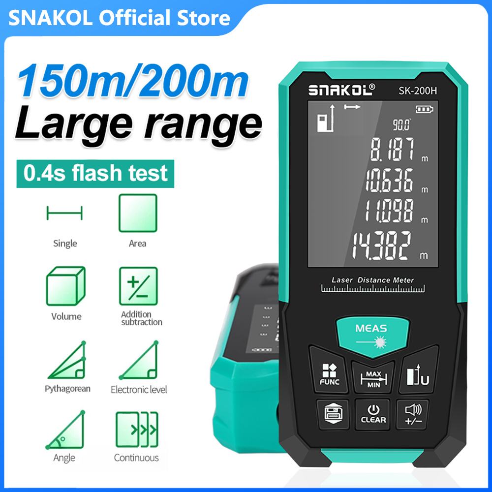 Industrial Laser Rangefinder - Snakol レーザー距離計 150 メートル 200 メートル距離計デジタル距離計トレナルーレット定規距離測定テープ