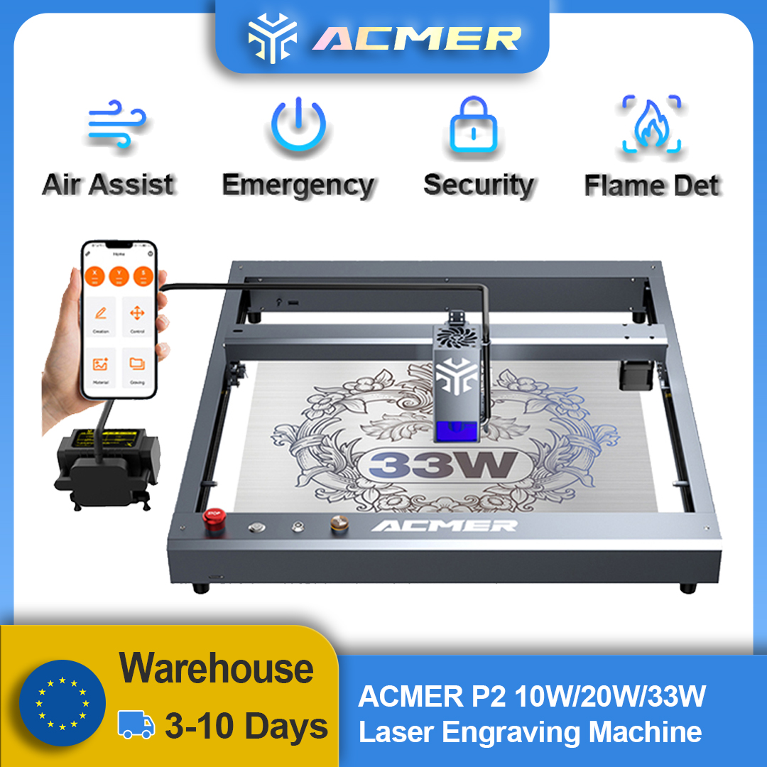 Industrial Laser Cutters - ACMER P2 レーザー彫刻機 33W 20W 10W