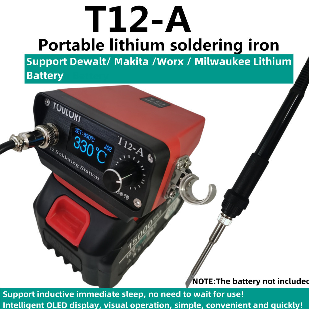 Industrial Laser Soldering Iron - YOULORT T12 コードレスはんだステーションはんだごてマキタ/デウォルト/ミルウォーキー/Worx 18V 20V リチウムイオンバッテリー