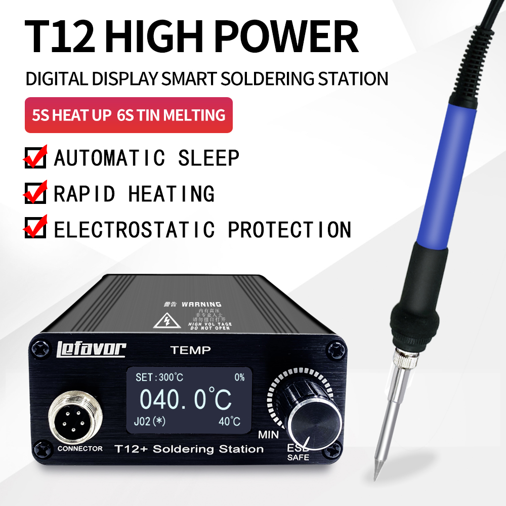 Industrial Laser Soldering Iron - T12 + はんだステーションはんだごて 1.3 インチ OLED