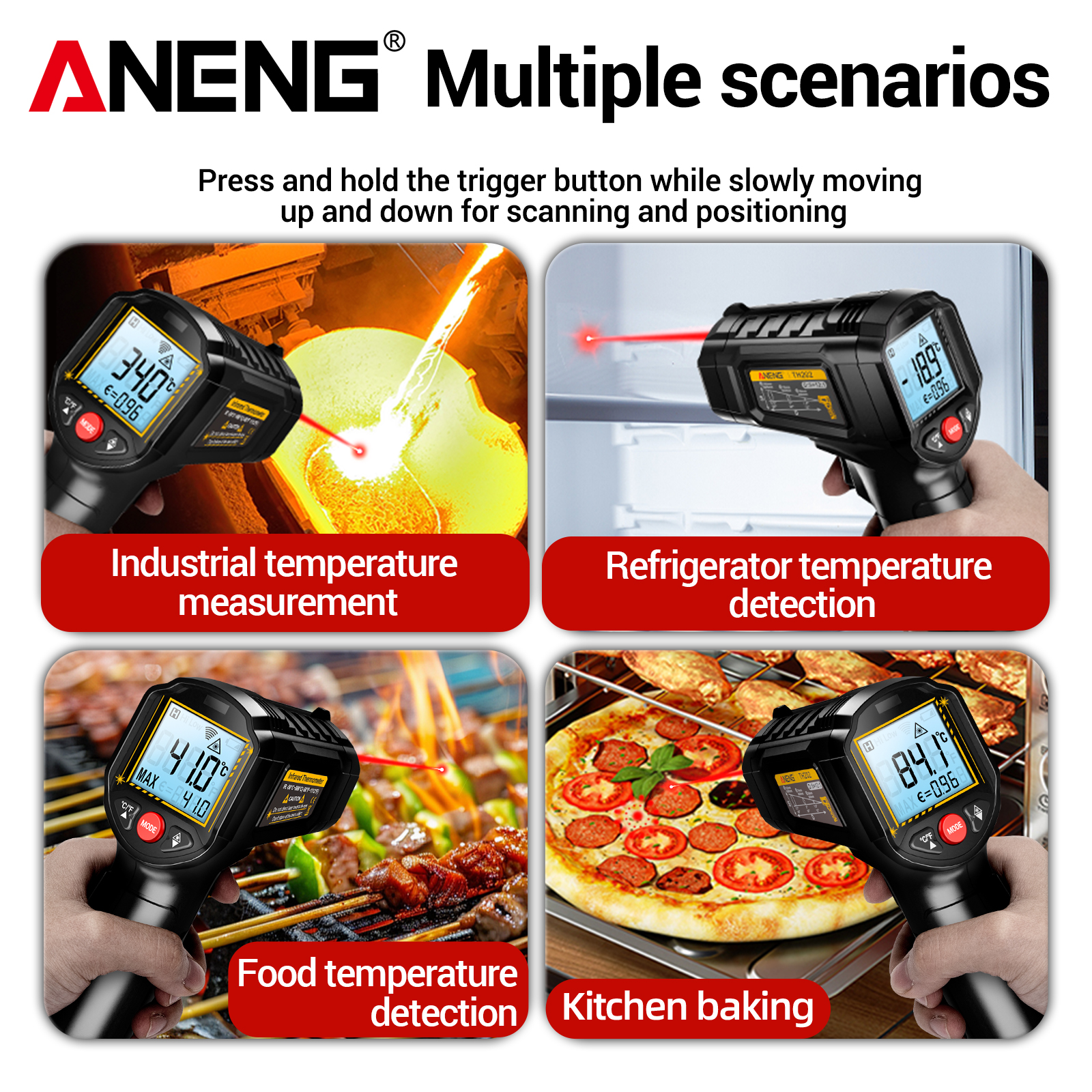 ANENG TH202レーザー温度計とVC1010電圧テスト - Industrial Laser Pen のレビューと価格