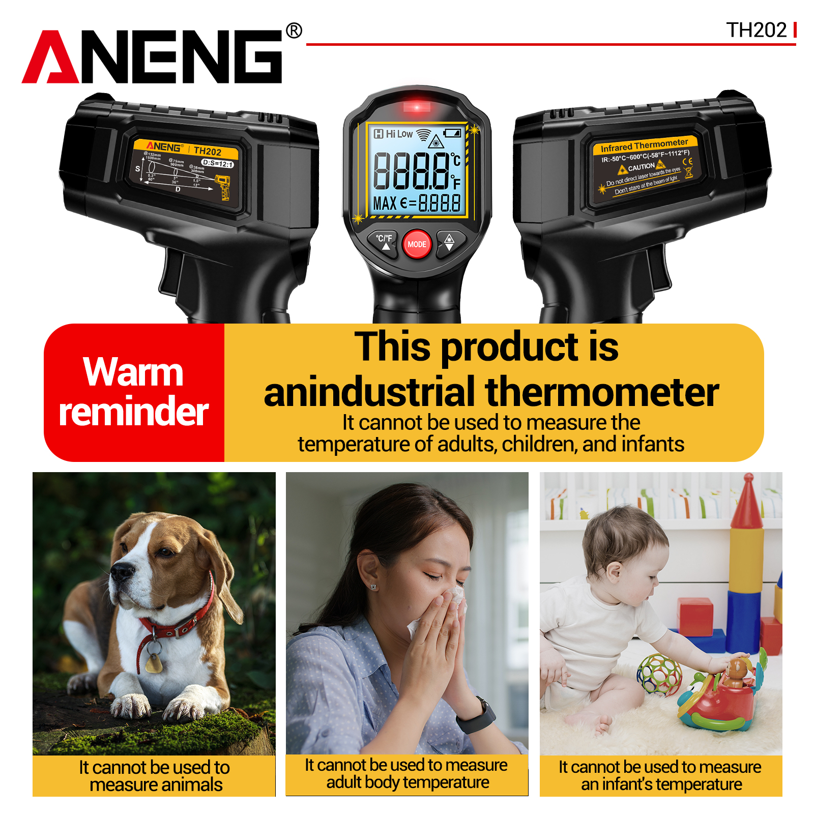ANENG TH202レーザー温度計とVC1010電圧テスト - Industrial Laser Pen のレビューと価格