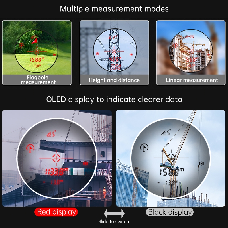 長距離レーザー距離計 OLED 赤と黒 2000ヤード 6倍 - Industrial Laser Rangefinder のレビューと価格