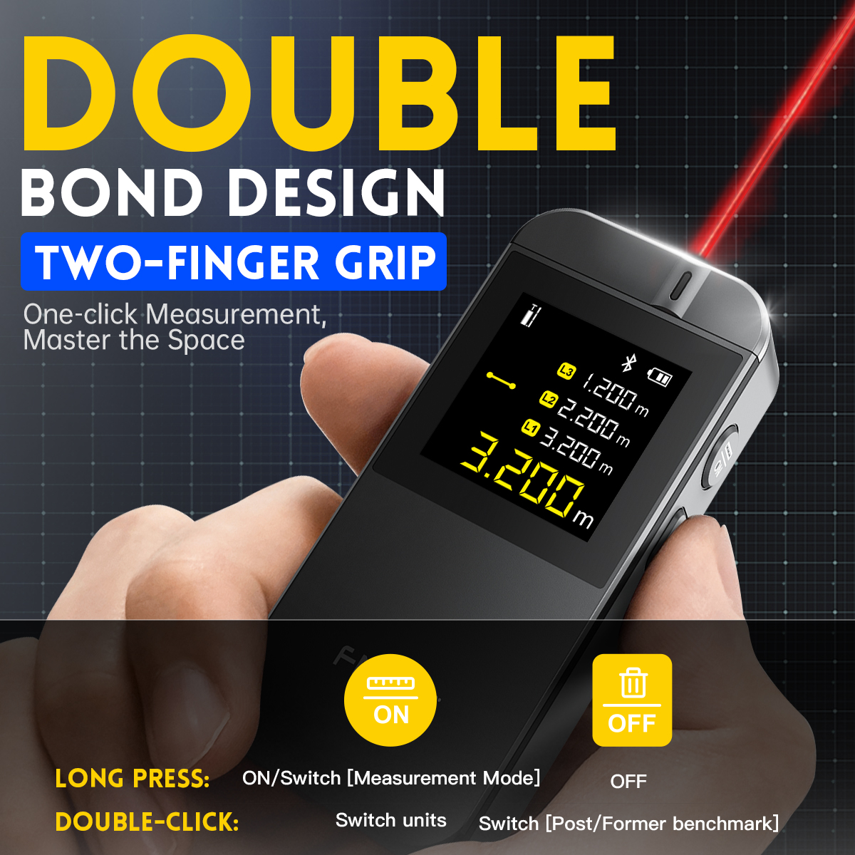 Fnirsi 40デジタルレーザー巻尺40mレーザー距離計正 - Industrial Laser Rangefinder のレビューと価格