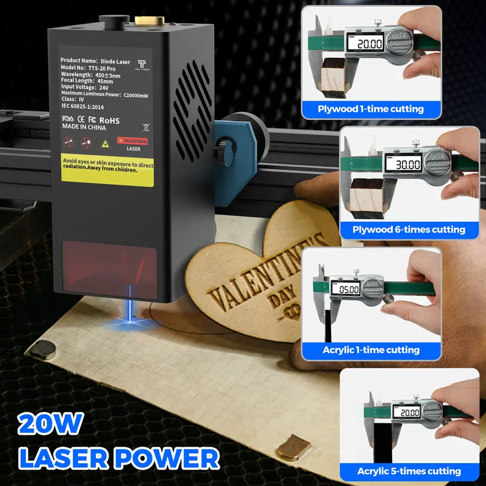 Twotrees TTS-20 Pro 20W レーザー彫刻 - Industrial Grade Laser Engraver のレビューと価格
