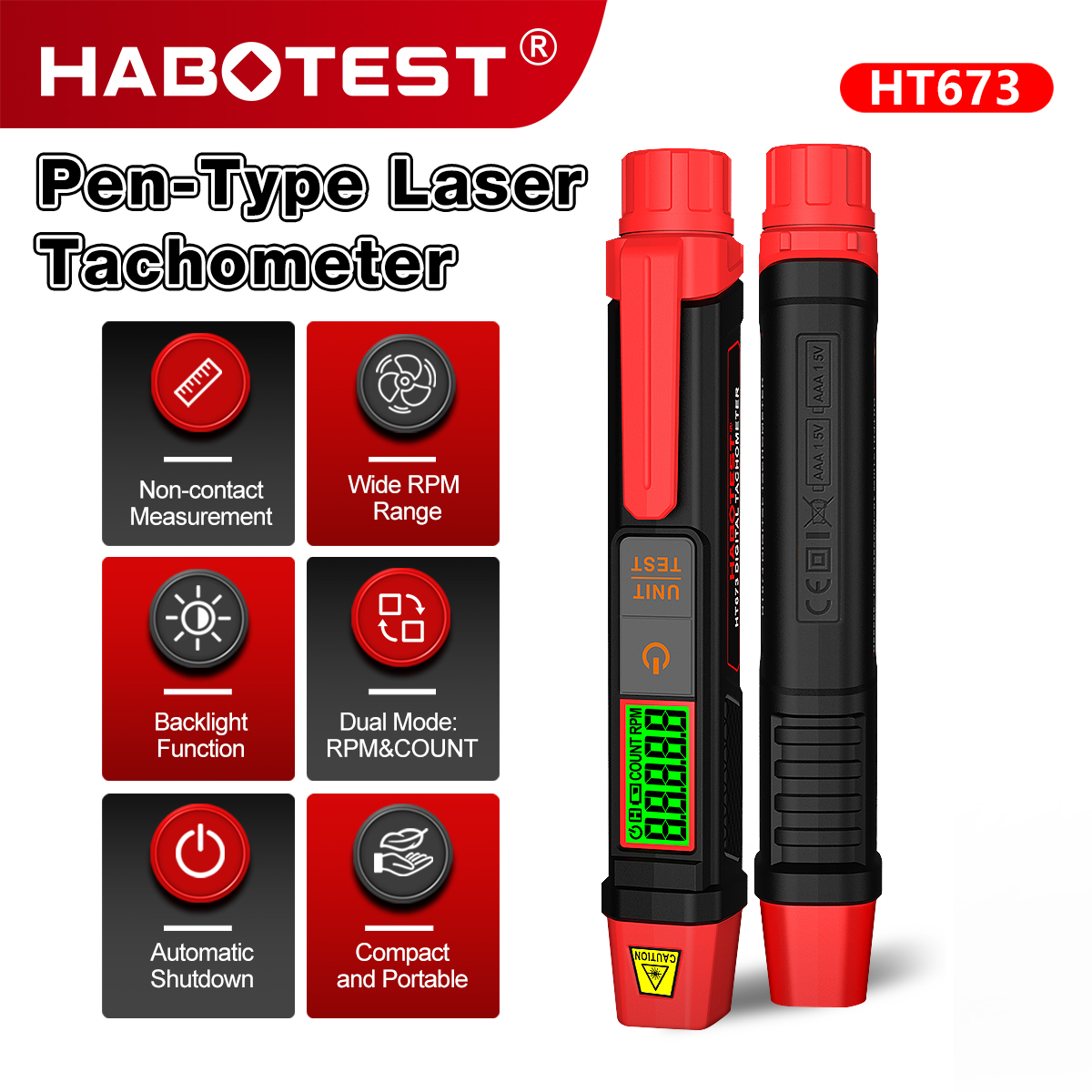 HABOTEST HT673 ペンレーザータコメーター非接触 - Industrial Laser Pen のレビューと価格
