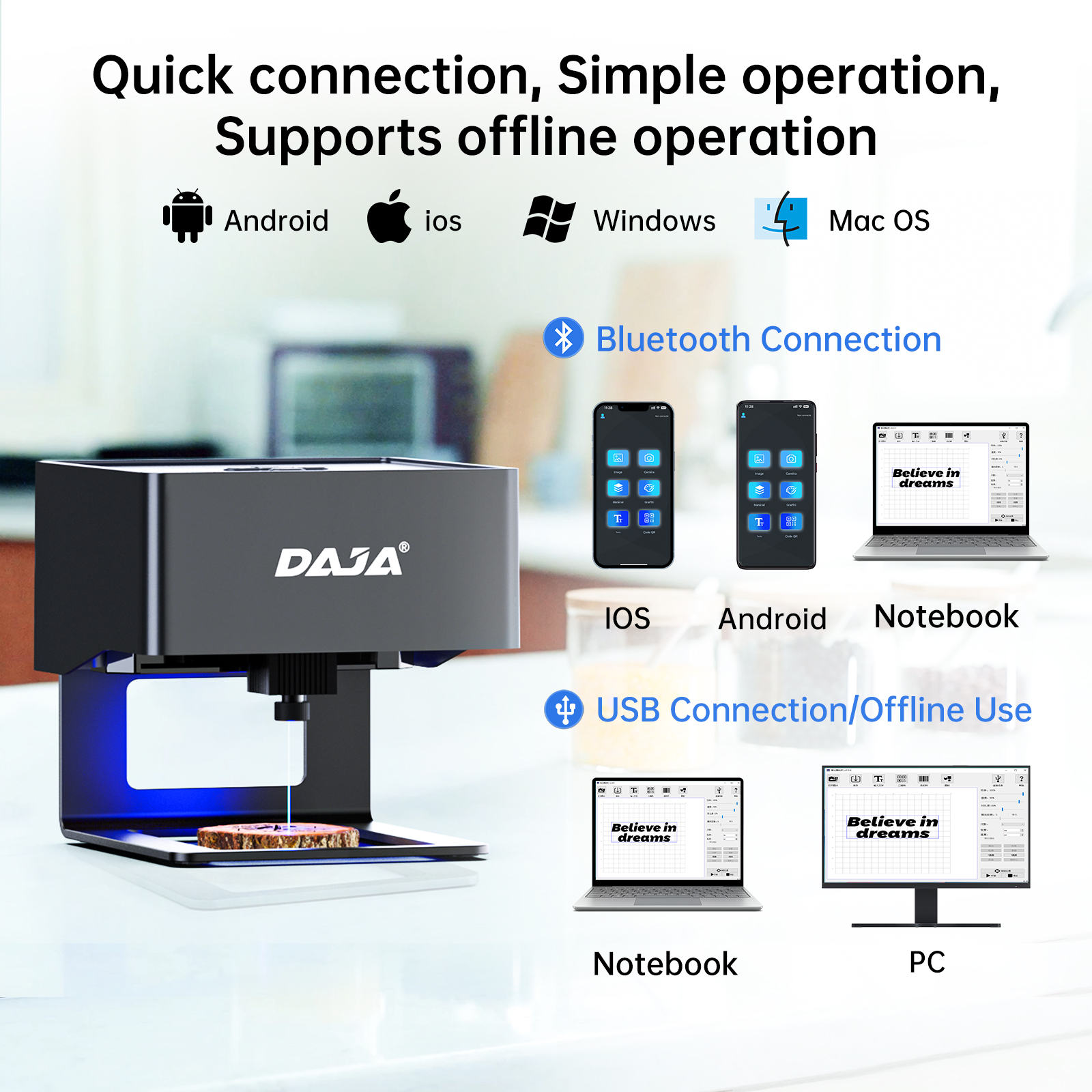 DAJA DJ6 ミニポータブルレーザー彫刻 Diy Blu - Laser Marking Machine のレビューと価格