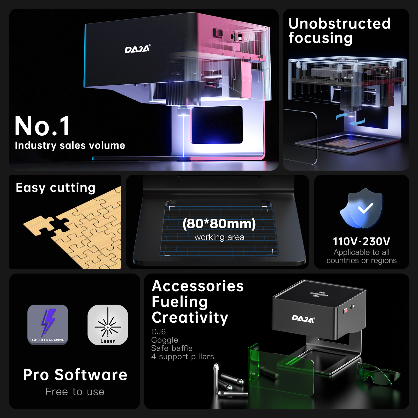 DAJA DJ6 ミニポータブルレーザー彫刻 Diy Blu - Laser Marking Machine のレビューと価格