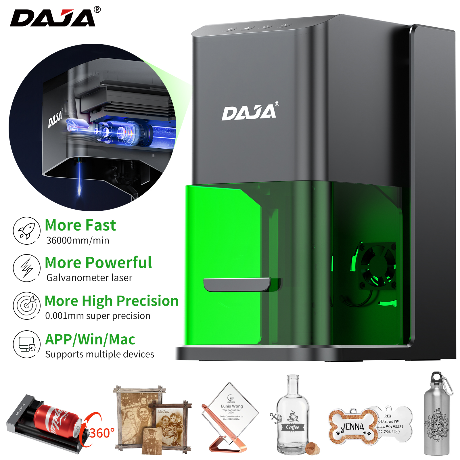 DAJA C1 ウルトラレーザー彫刻機 ガルバノメーター搭載 - Laser Marking Machine のレビューと価格